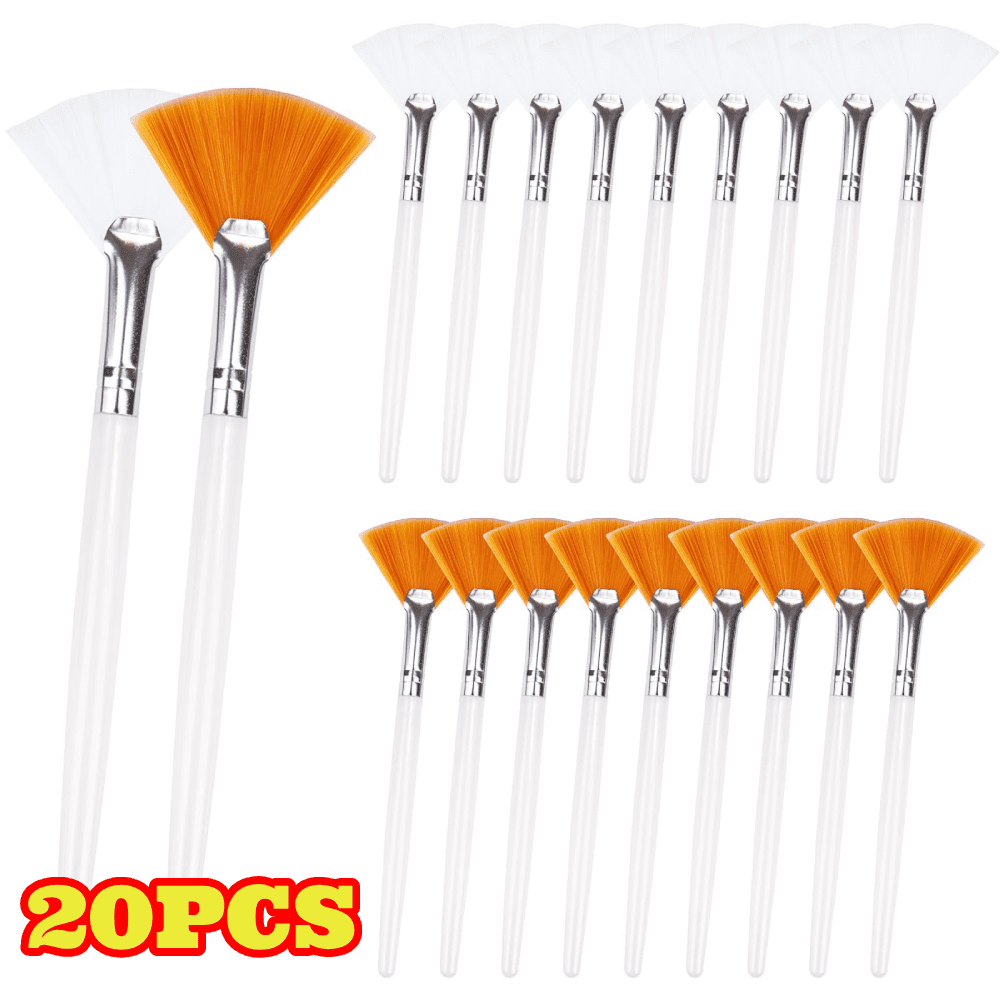 20pcs Fan Facial Brushes, Soft Makeup Applicator Mask Brush for Mud Cream, Makeup Peel