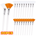 20pcs Fan Facial Brushes, Soft Makeup Applicator Mask Brush for Mud Cream, Makeup Peel