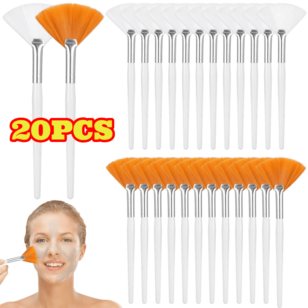 20pcs Brush for Facial, Flat Head Makeup Brush, Cosmetic Face Applicator Tool for Mud Cream Makeup Peel