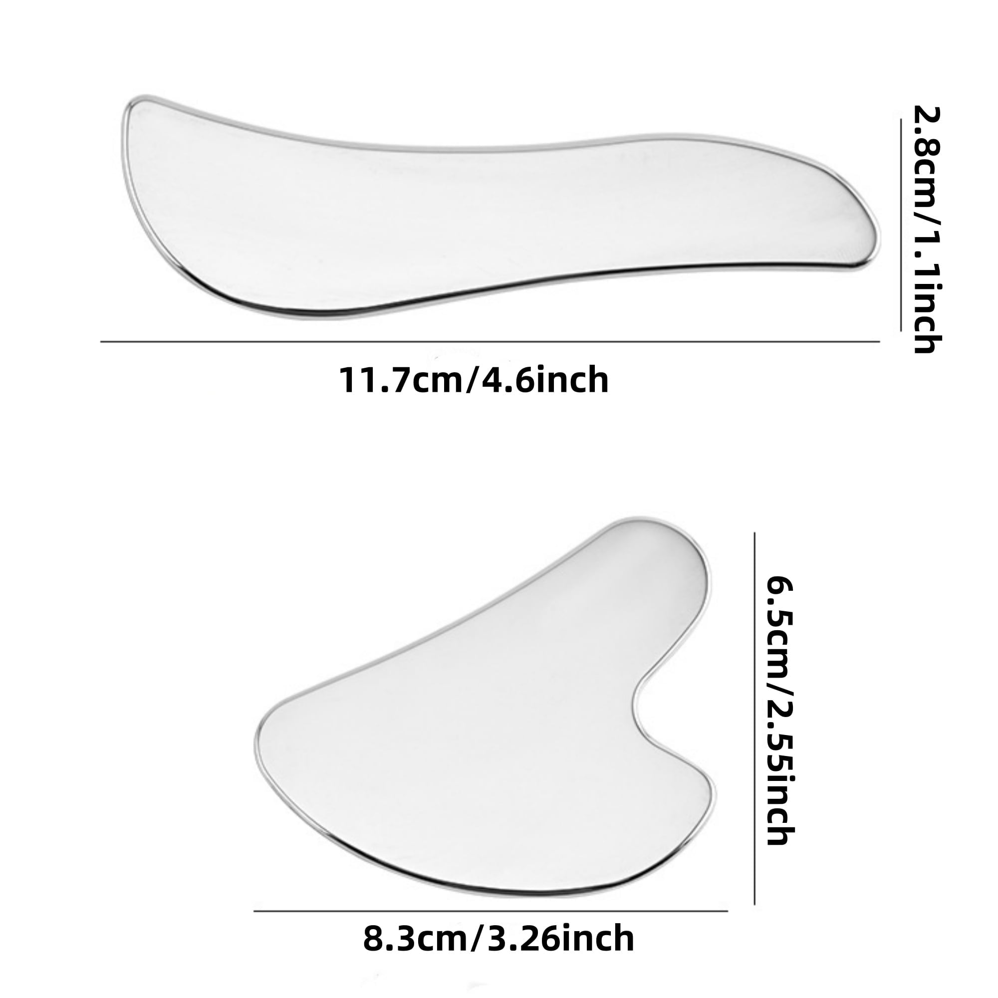 2Pcs Stainless Steel Gua Sha Facial Tools Set, Skin Care Tools - Image 2
