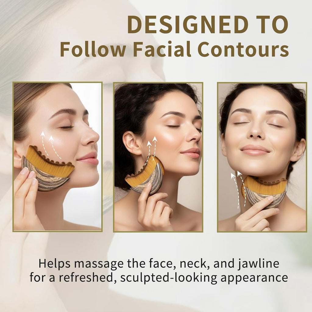 2 count Contour Brush, Drainage Brush, Gentle Facial Sculpting for Jawline & Cheeks, Designed to Fit The Precisely - Image 3