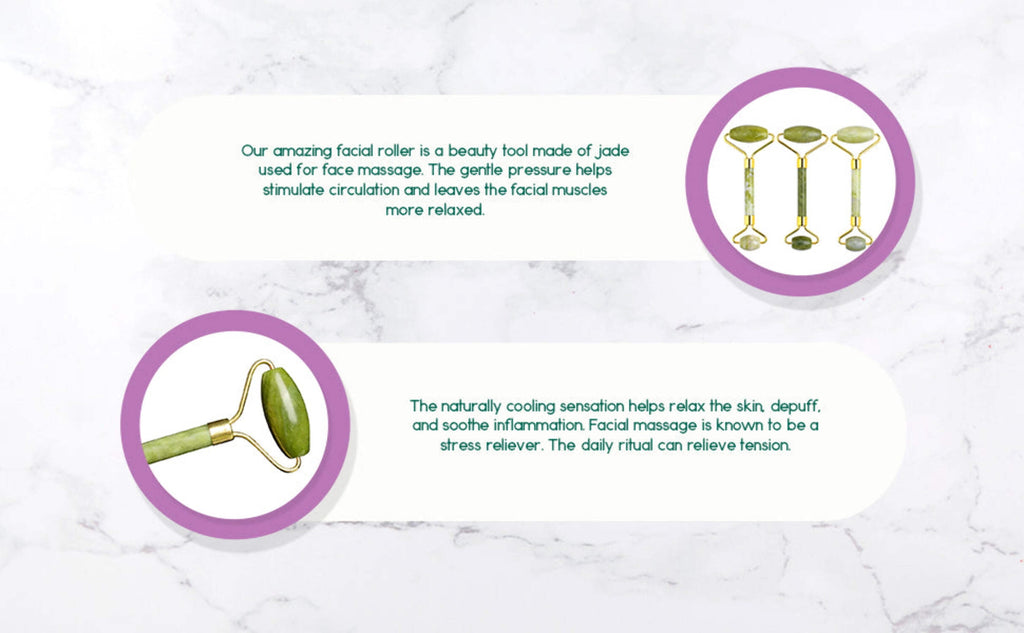 Jade Facial Roller. Skin Care Beauty tool. Facial and Neck Massager. For Women, Men, Everyone. - Image 4