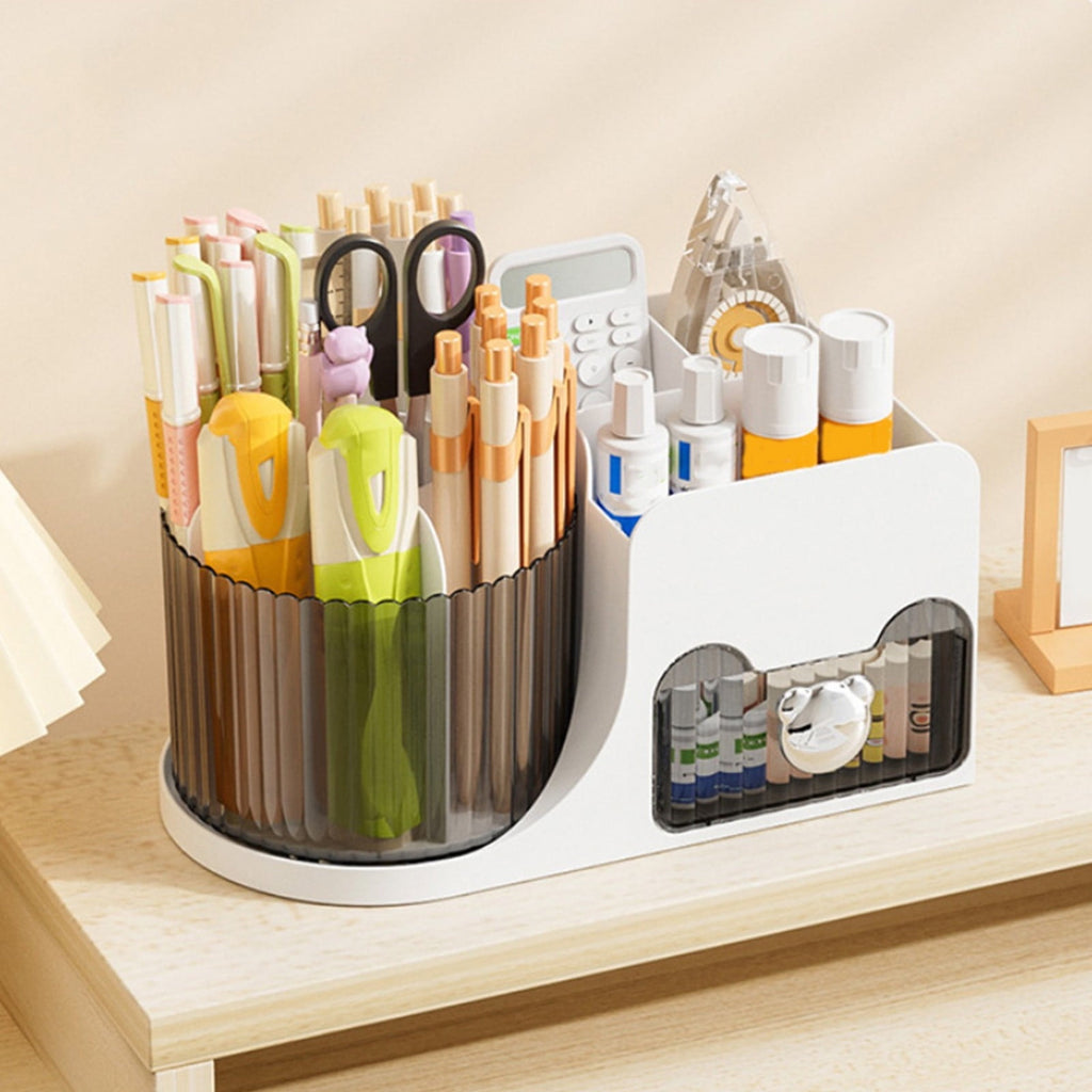 Rotating Cosmetic Organizer - Brush Holder, Drawer, Countertop Makeup Skincare & Perfume Organizer, Lotions Display Case - Image 6
