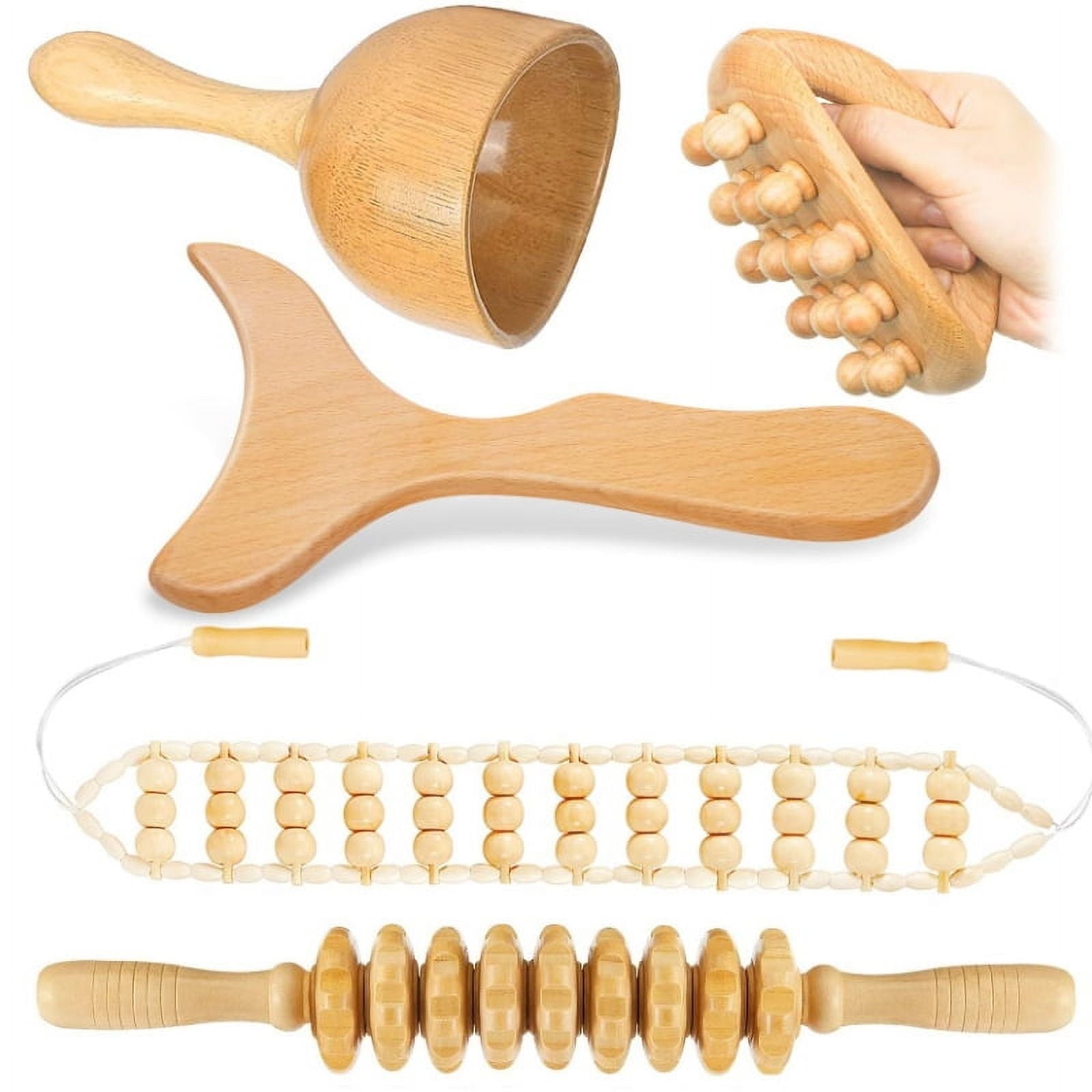 Wooden Massage Roller Therapy Body Massager Foot Face Shoulder Neck Hand Push Roller Massager Body Shaping Massage Tool - Image 4