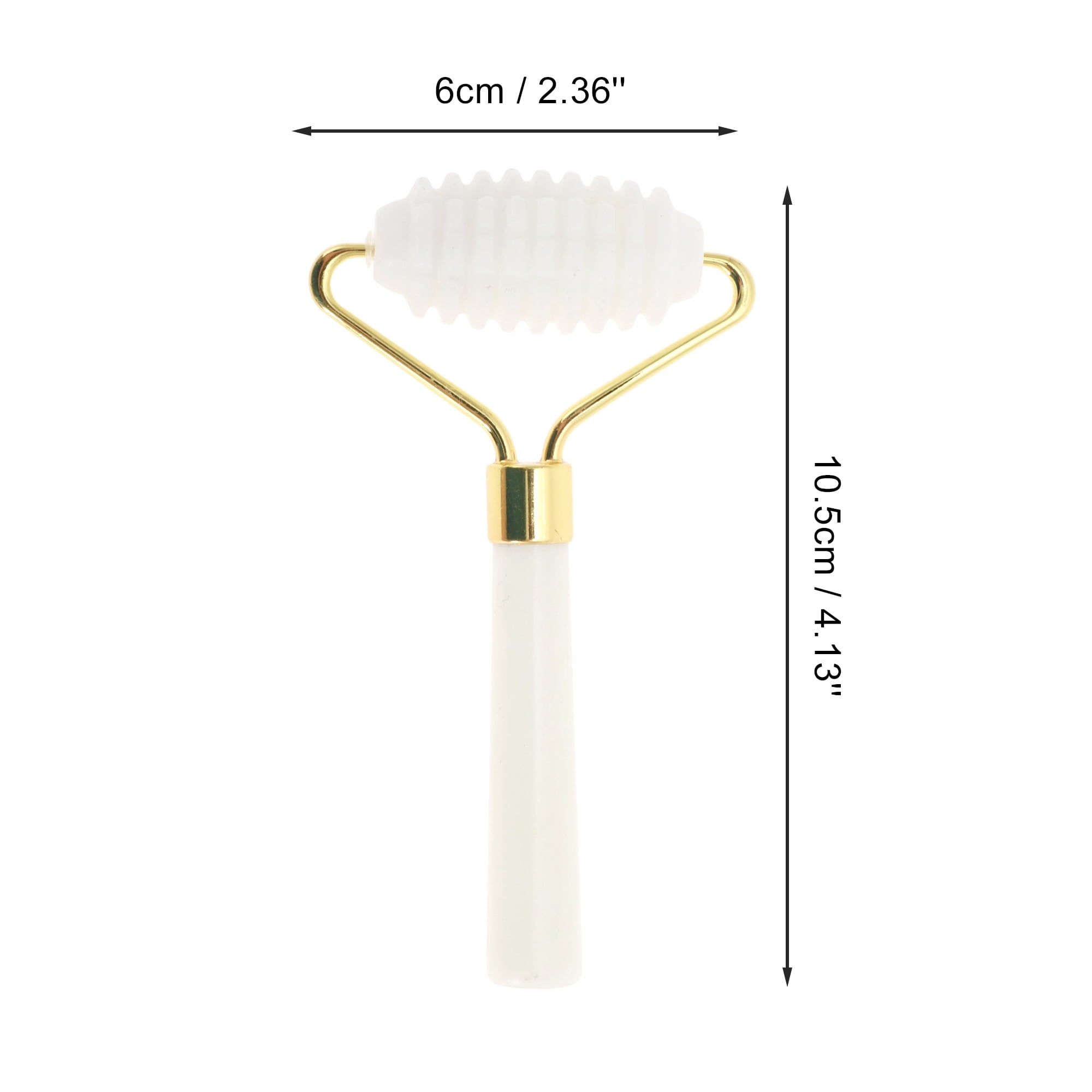 1 Pc Roller Face Massager for Beauty Parlor White Natural Jade Zinc Alloy - Image 2