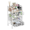 27.5" Rolling Makeup Cart Organizer with 4 Drawers, 5-Tier Floor Skincare Organizers with Divider, Vanity Storage Org...
