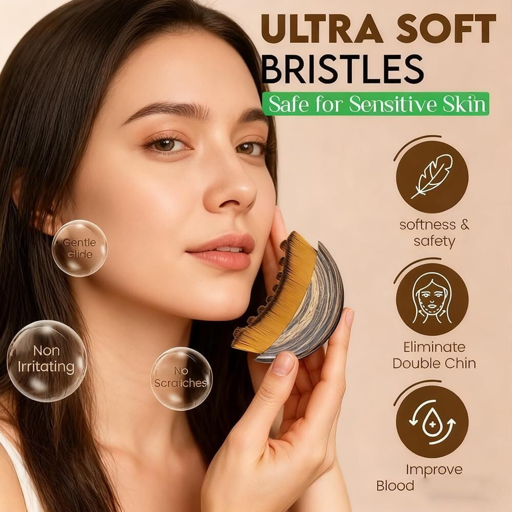 Face Brush - Reduces Puffiness & Restores Definition, Face Brush, 100% Gentle & Soft on Skin | Naturally Sculpted Look,Facial Brush - Image 2