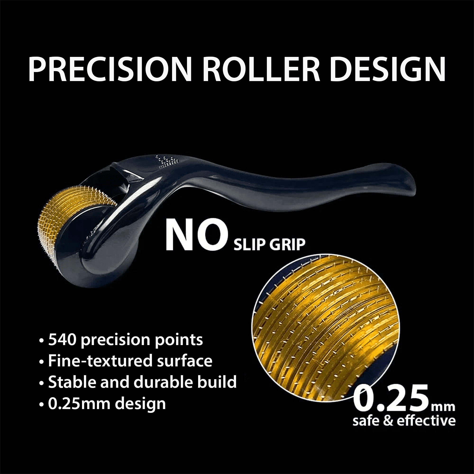 Wells Oil Derma Roller for Beard & Scalp | 0.25mm 540 Titanium Needles | Non-Invasive Grooming Tool | Supports a Refi... - Image 3