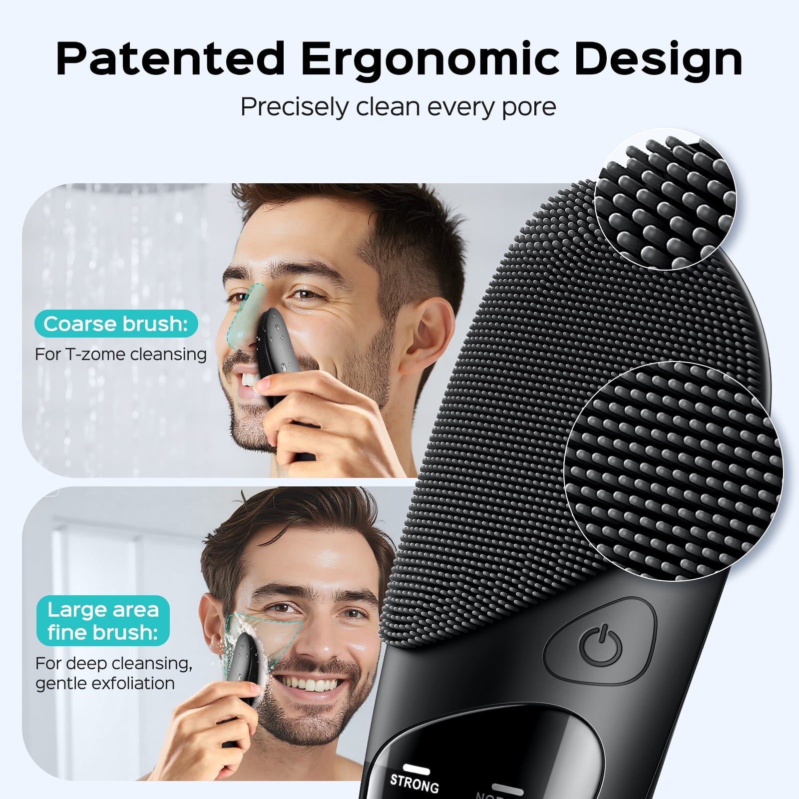 COSLUS Facial Cleansing Brush Silicone Face Scrubber,IPX7 Waterproof,4 Cleansing Modes,Electric Face Brush for Cleaning,Exfoliating,Massagin - Image 2