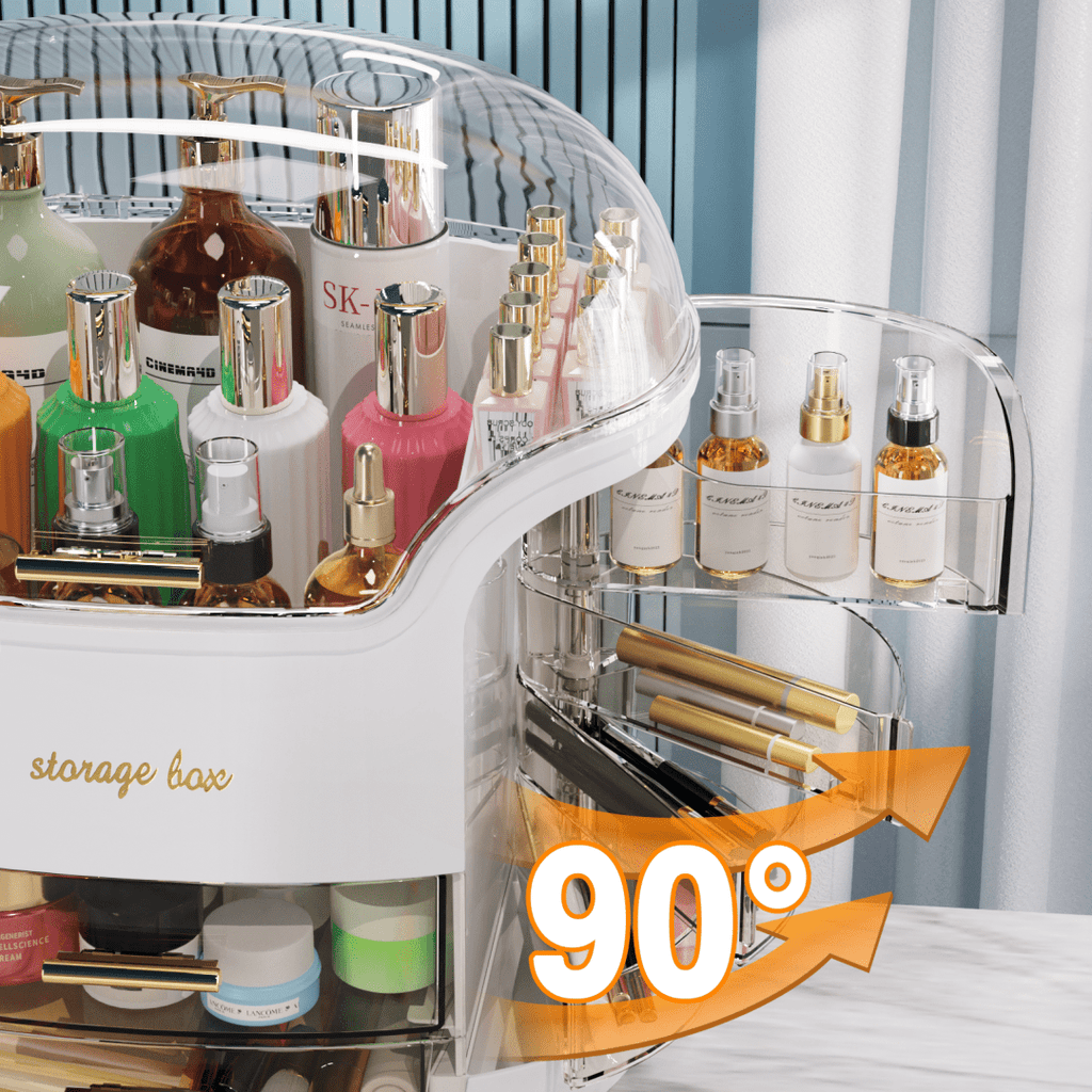 Large Capacity Makeup Organizer Countertop Vanity Organizer for Waterproof and Dustproof Skincare, Multi-Style, Clear - Image 4