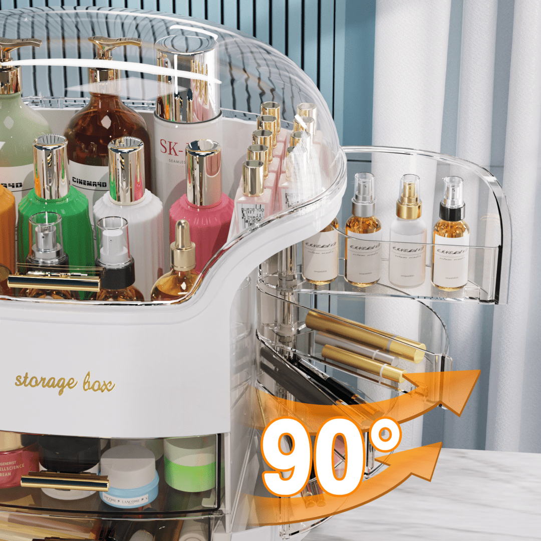 Large Capacity Makeup Organizer Countertop Vanity Organizer for Waterproof and Dustproof Skincare, Multi-Style, Clear - Image 4