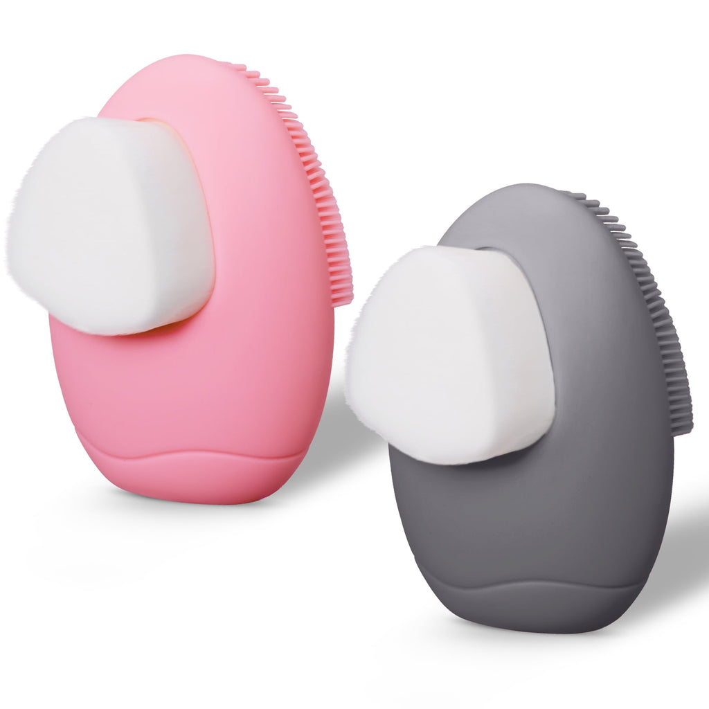 Silicone Face Scrubbers for Women & Men, Dual-Sided Exfoliating & Cleansing Brushes for Daily Skincare Routine & Trav...