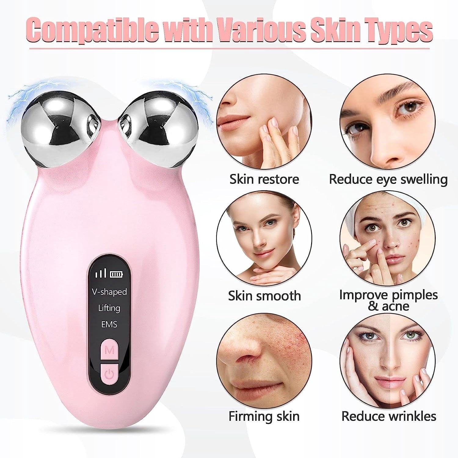 Microcurrent Facial Device, V-Face Sculpting Tool, Electric Face Massager for Anti Aging Wrinkle Reducer Rejuvenation... - Image 4