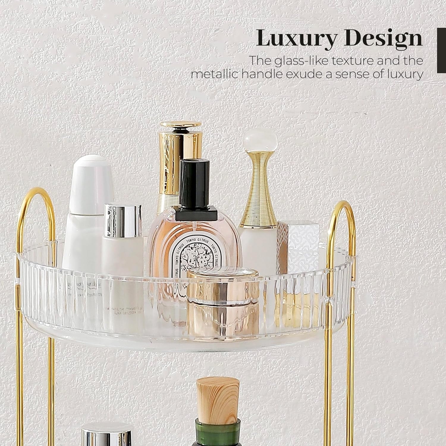 RYLZX 360Rotating Makeup Organizer for Vanity, 3 Tier Perfume Skincare Organizers and Storage for Bathroom Countertop, Clear Spinning Counte - Image 4