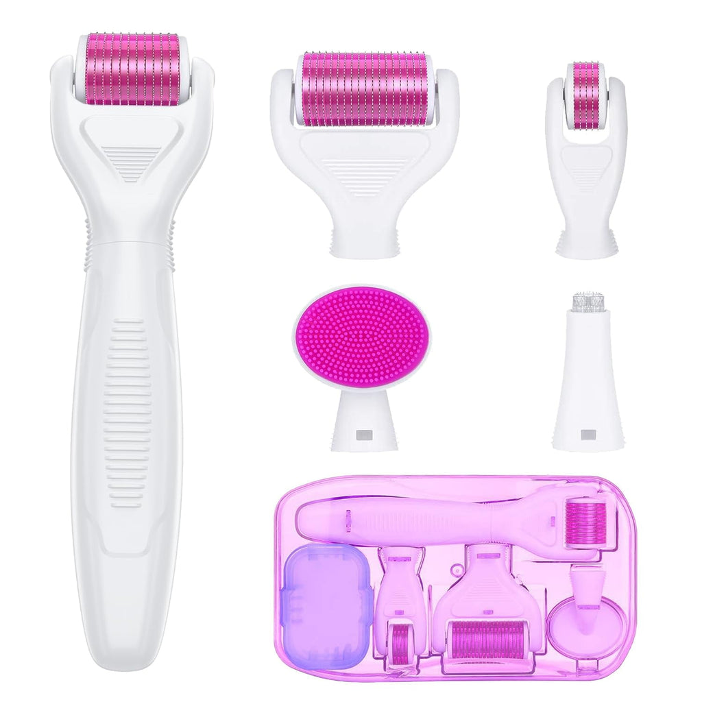 Derma Roller for Face and Body,6 in 1 Microneedle Rollers Kit,1200 Needles 0.3mm with 5 Replaceable Heads - Image 4