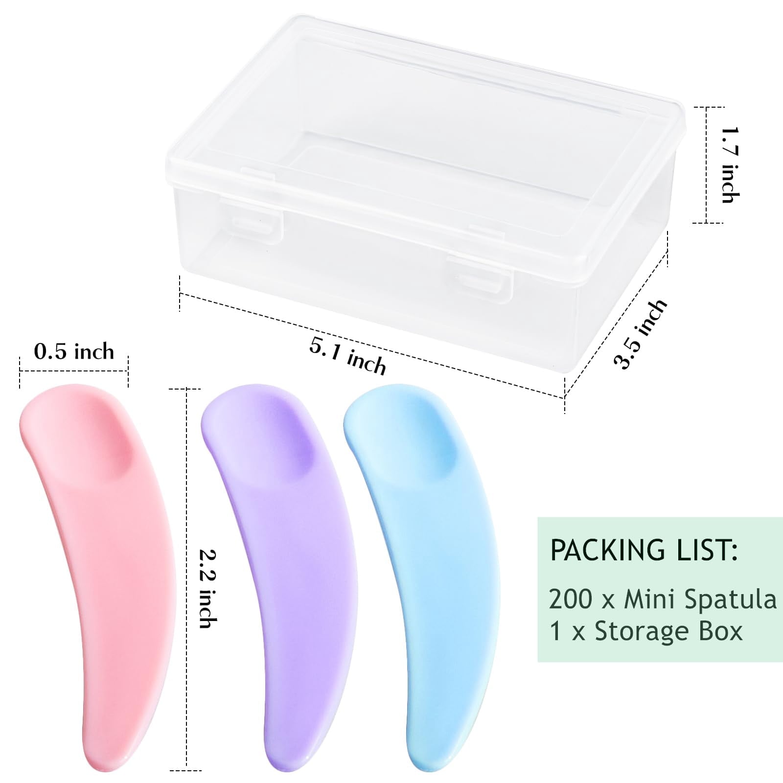 Emlimny 200 Pcs Disposable Mini Spoon for Makeup, Plastic Cosmetic Scoops Mixing Paddles for Sampling Cream, Lip Gloss, Mini Spatula for Fou - Image 2