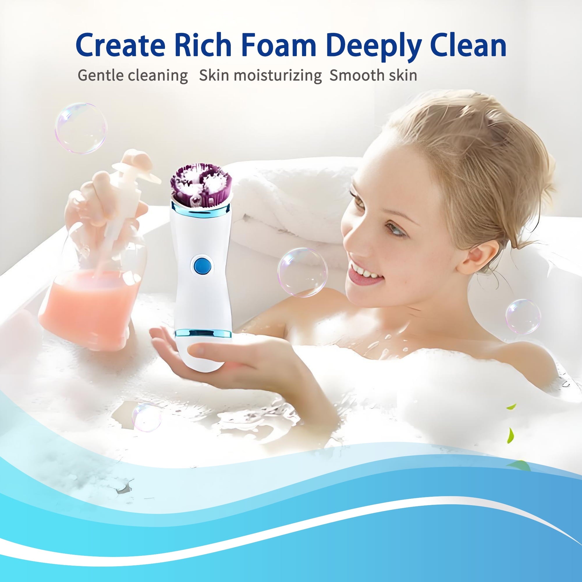 Facial Cleansing Brush Waterproof Heads,Electric Face Spin Brush for Exfoliating,Oil makeup, Pores Massaging and Deep... - Image 6