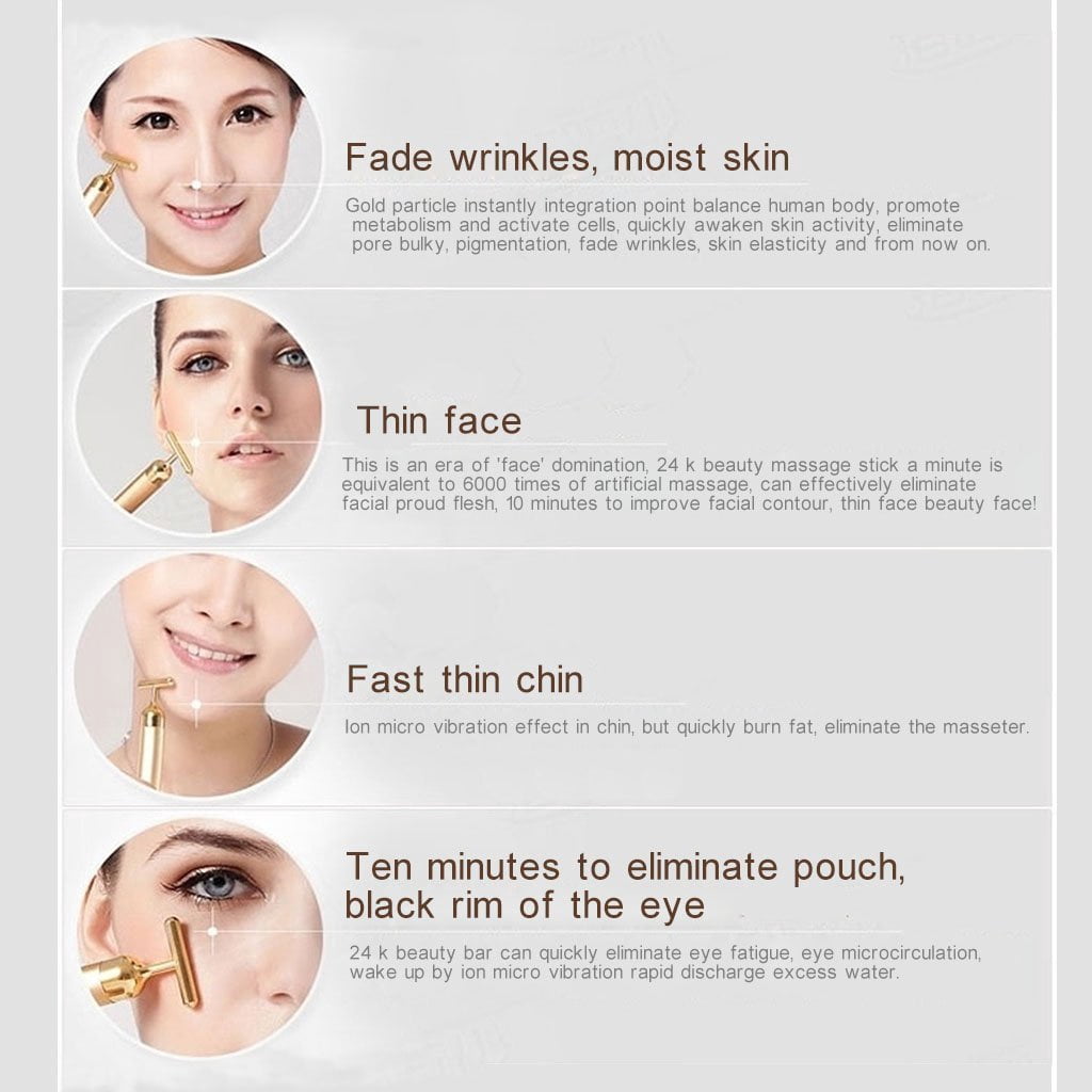 24K Golden Beauty Bar with Germanium 7-Type Facial Massager 3D Roller Face Massager Face Lift Anti-Wrinkles Skin Firm... - Image 6