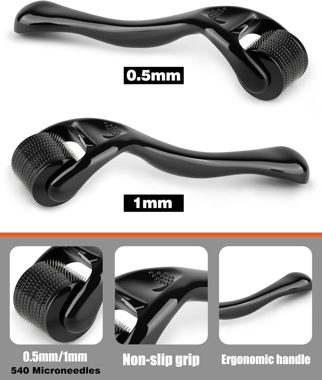 Derma Roller For Hair Growth, 2 Pack Titanium Microneedle Roller for Face, Beard & Body, Micro Needling Roller for Sk... - Image 4