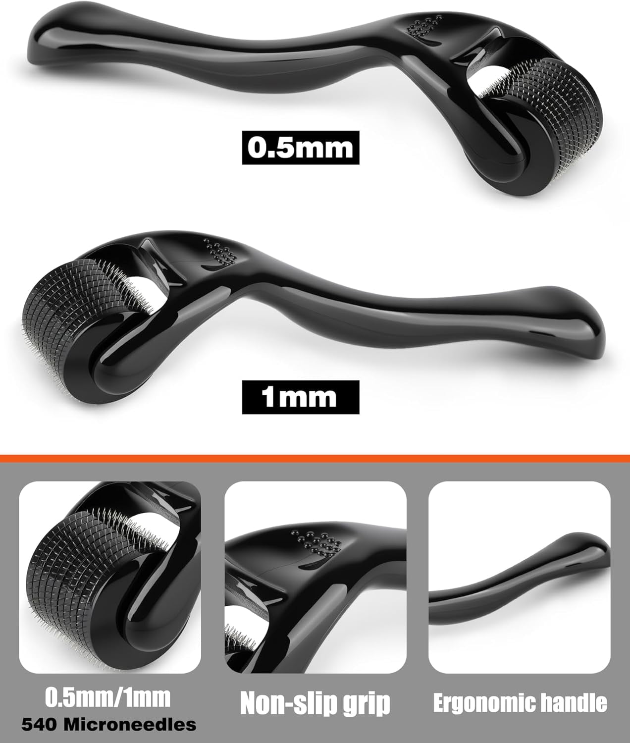 Derma Roller For Hair Growth, 2 Pack Titanium Microneedle Roller for Face, Beard & Body, Micro Needling Roller for Sk... - Image 4