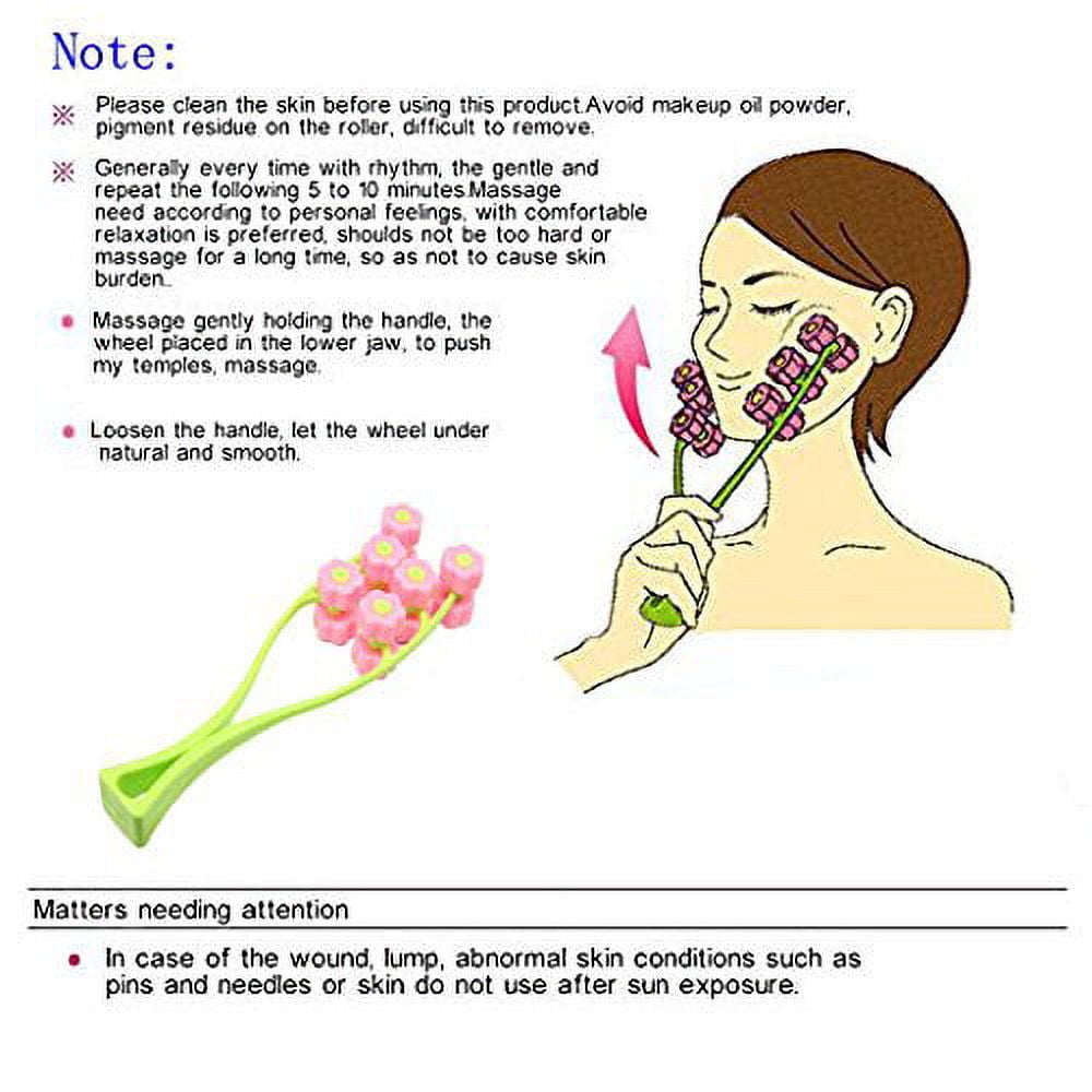Face Massager,SinLoon Facial Massage, Flower Type Massage Roller for V Face Pull Tight Firming, Beauty Tool - Image 6