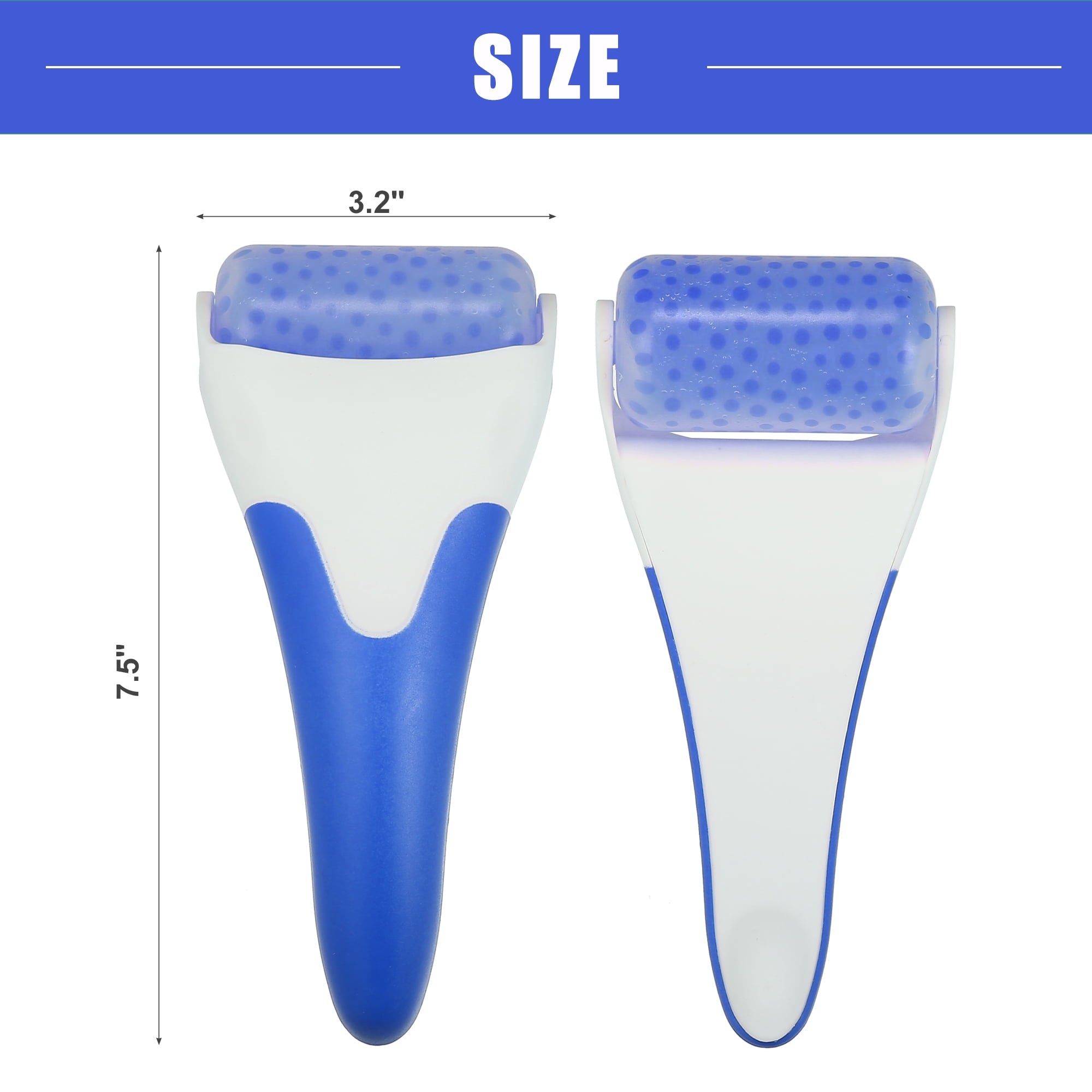 Vocoste 2 Pcs Ice Face Roller Massager Facial Roller Skin Care Tools Purple and Blue - Image 4