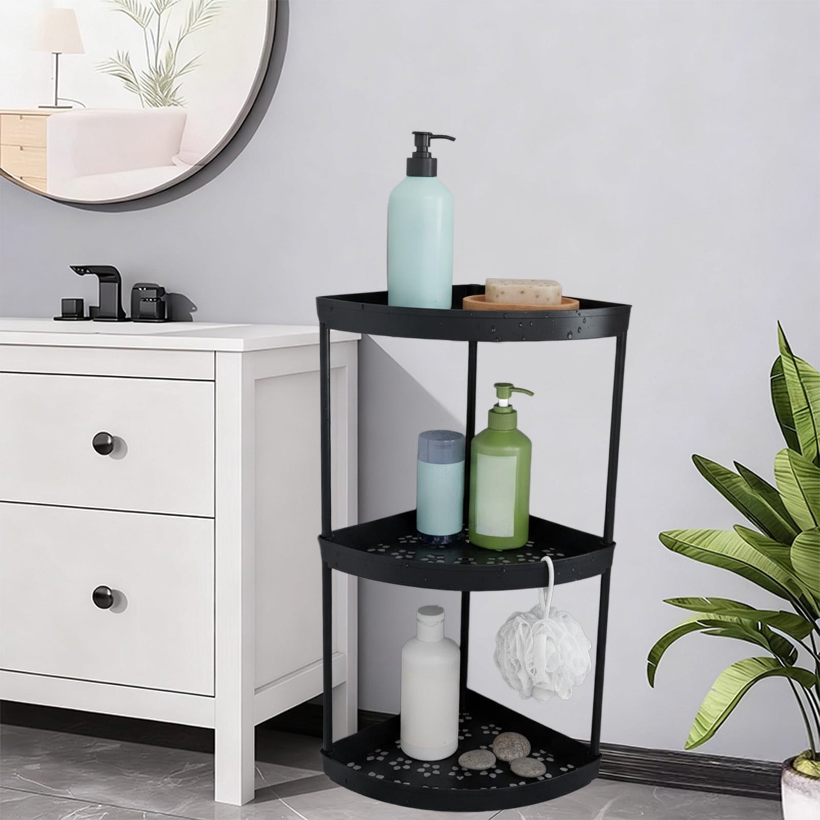 Corner Bathroom Counter Organizer, 3 Tier Bathroom Shelf, Vanity Skincare Storage for Toiletries Decor, Makeup, Dresser - Image 4