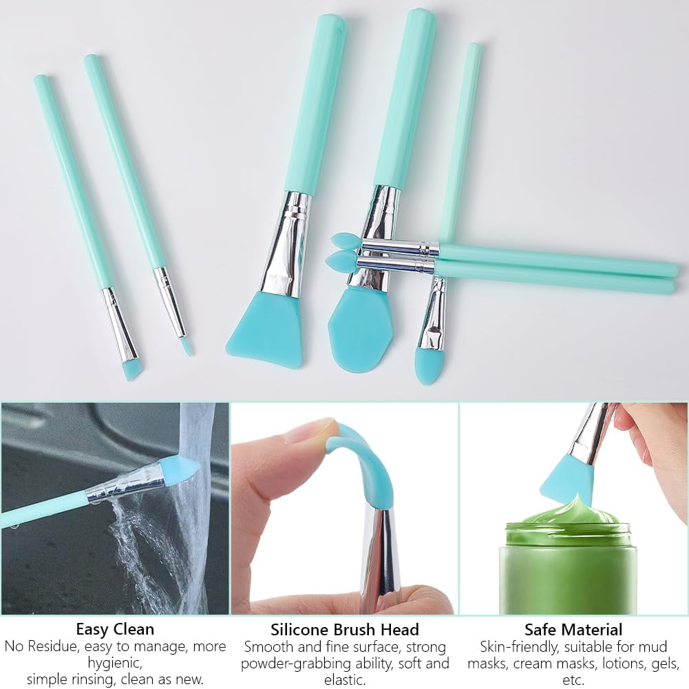 7Pcs 7 Silicone Brush Applicator Kit Green Soft Rubber Flexible Facial Muds Face Applicators Tools Brushes for Body L... - Image 6