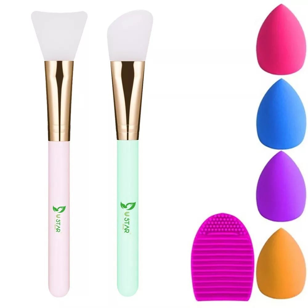 2pcs Silicone Face Mask Brushes, Mask Beauty Tool , Soft Silicone Facial Mud Mask Applicator Brush, Flexible Facial Mud Mask Applicator Brus