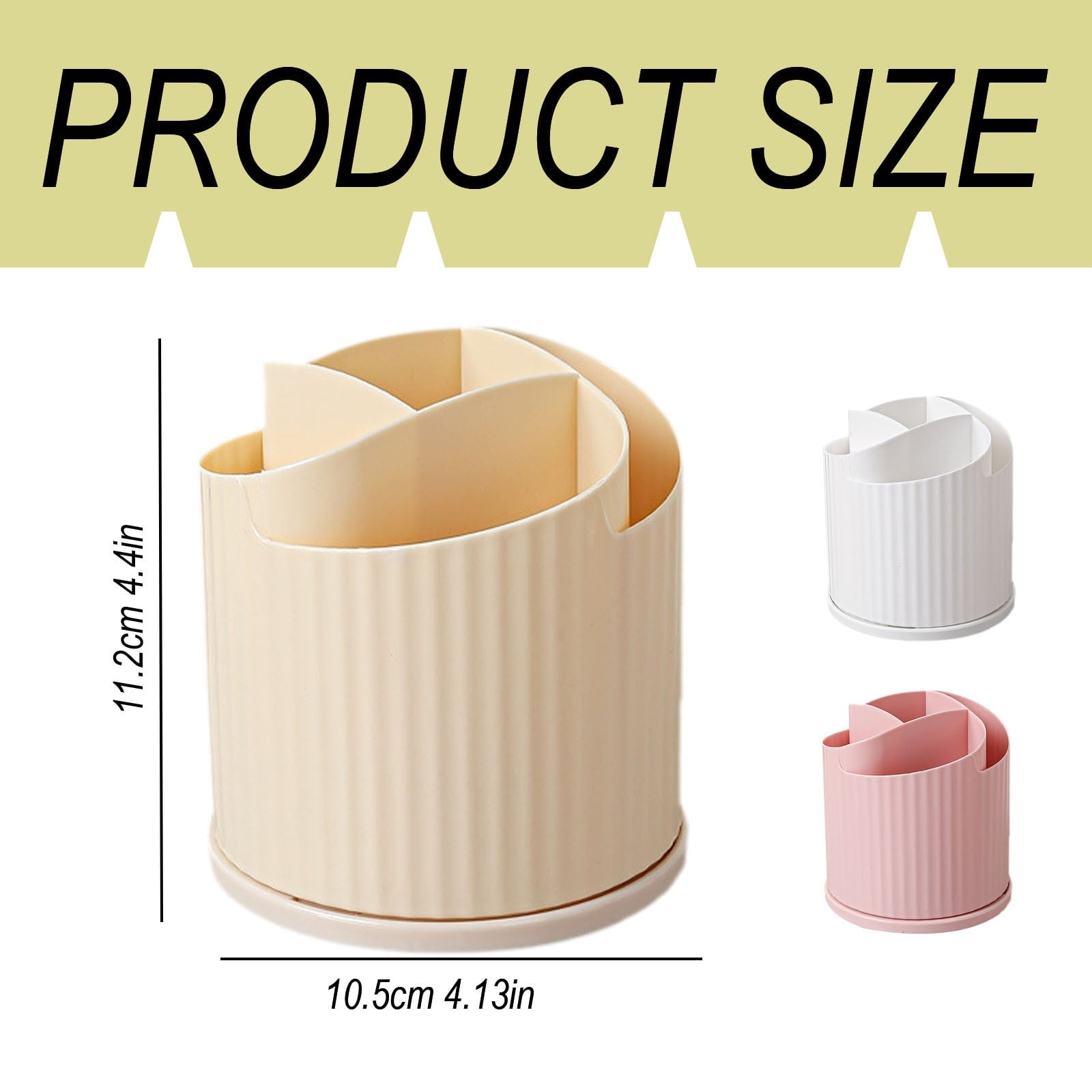 Makeup Brush Holder, 5 Slots 360° Rotating Makeup Brush Organizer, Makeup Organizer Pen Holder for Desk, Cosmetics Sk... - Image 3