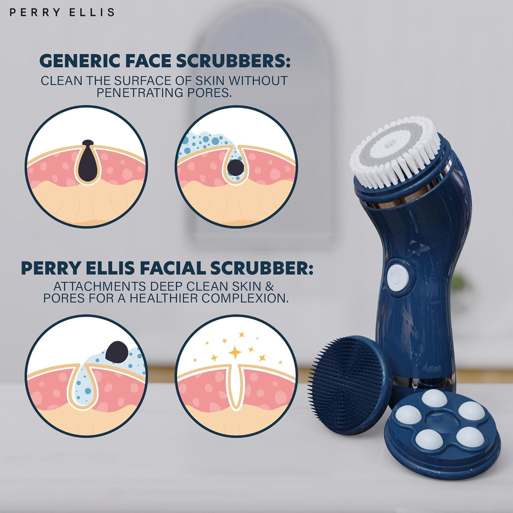 4-in-1 Cordless Facial Cleansing Brush & Facial Massager for Men | Face Brushes for Cleansing and Exfoliating | Face ... - Image 6