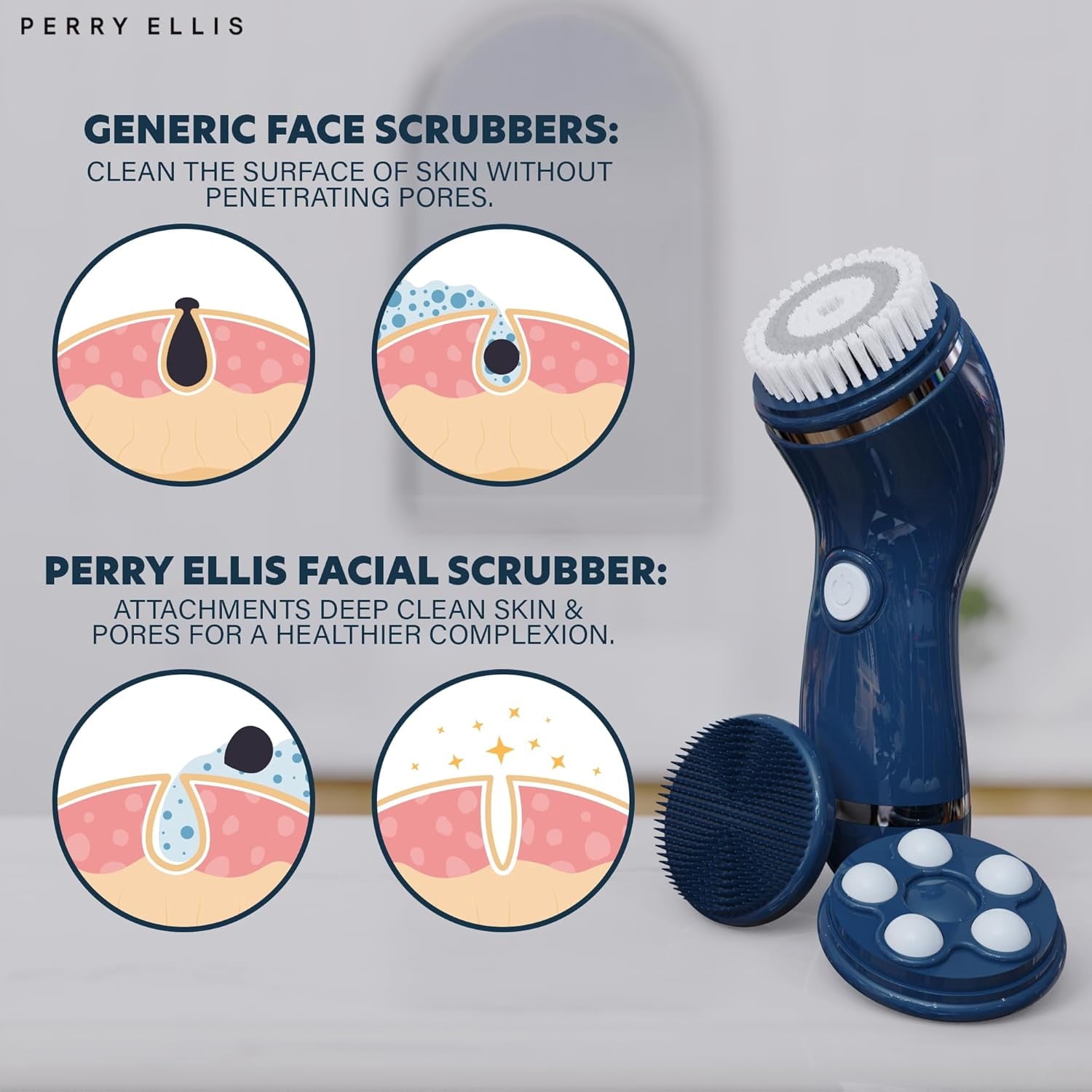 4-in-1 Cordless Facial Cleansing Brush & Facial Massager for Men | Face Brushes for Cleansing and Exfoliating | Face ... - Image 6