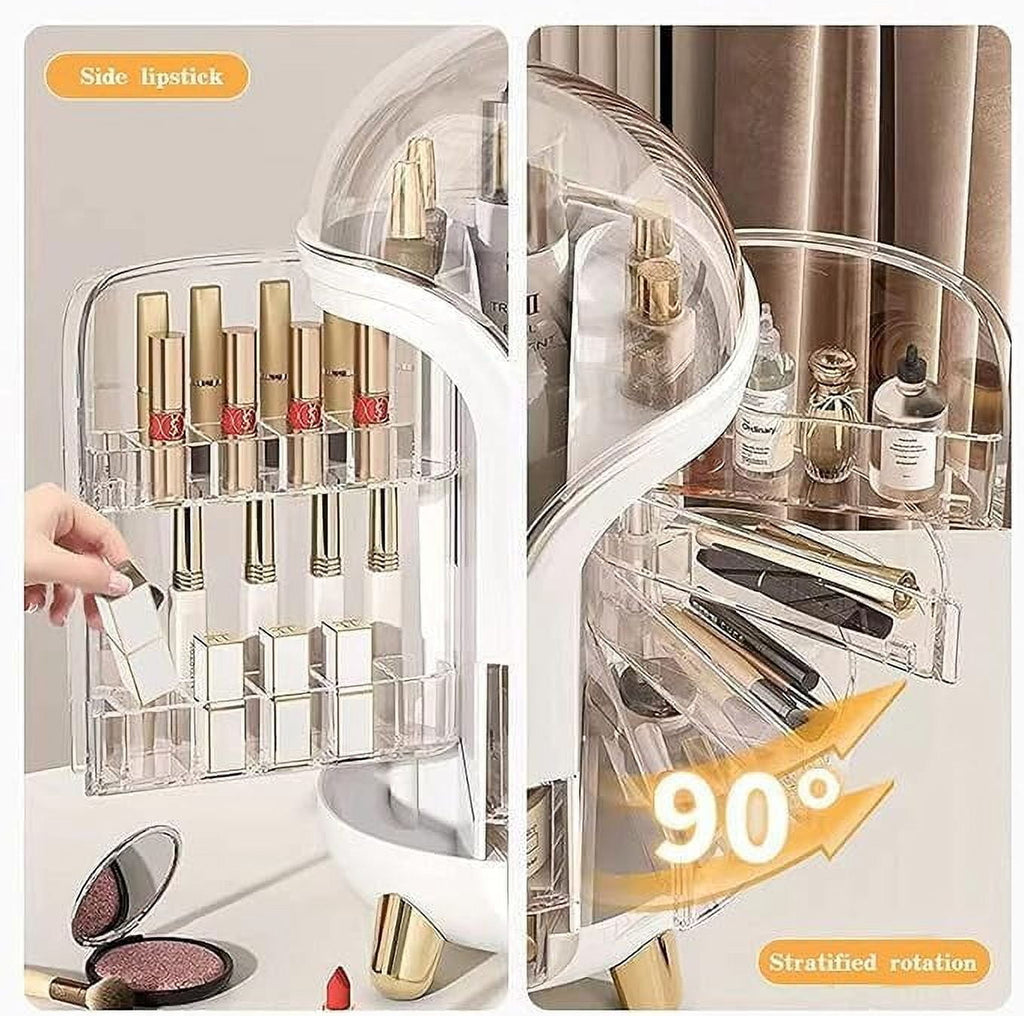 Makeup bag Storage Box, Countertop Portable Vanity Cosmetics MAKE UP bathroom organizers and Storage, Cosmetics Organ... - Image 4