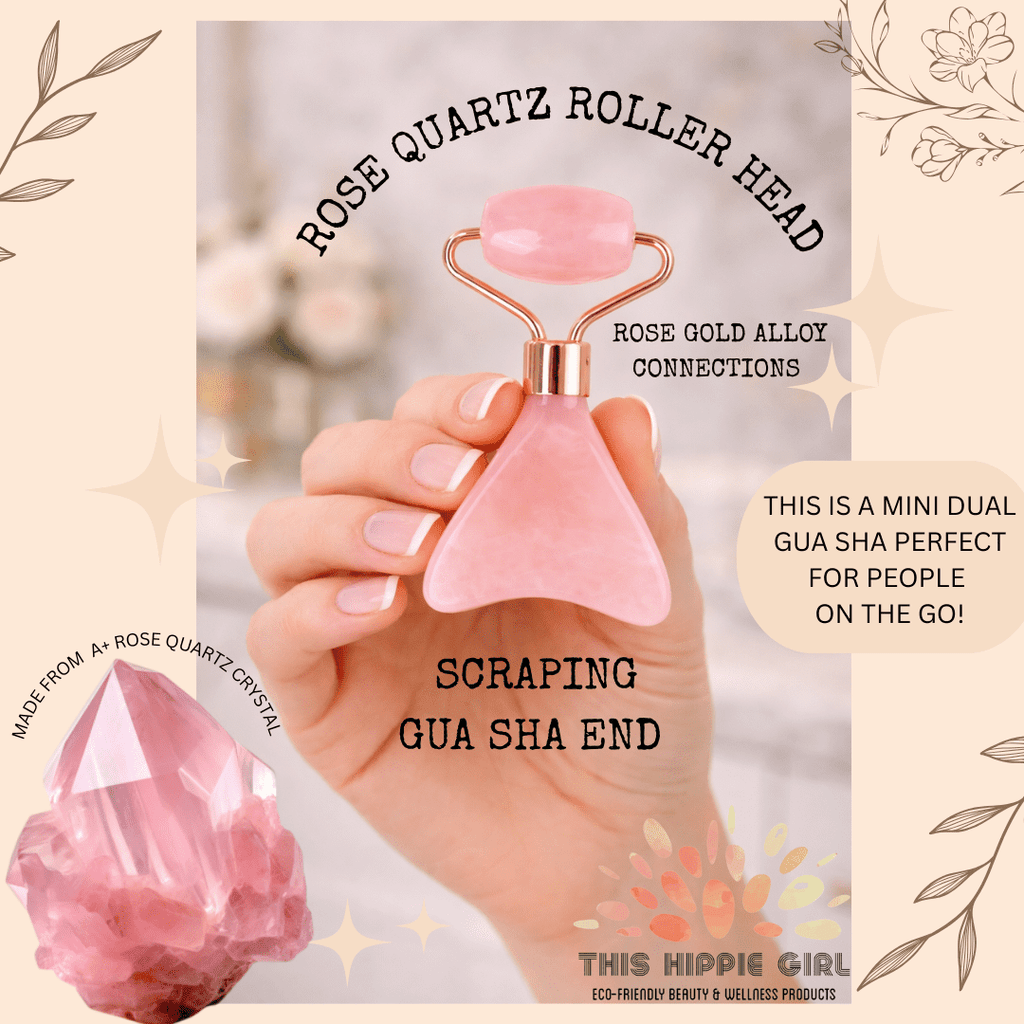 Gua Sha Glow Roller, Facial and Neck Massage Tool Rose Quartz Facial Roller Massager for Face and Eye, Face Sculpting... - Image 4
