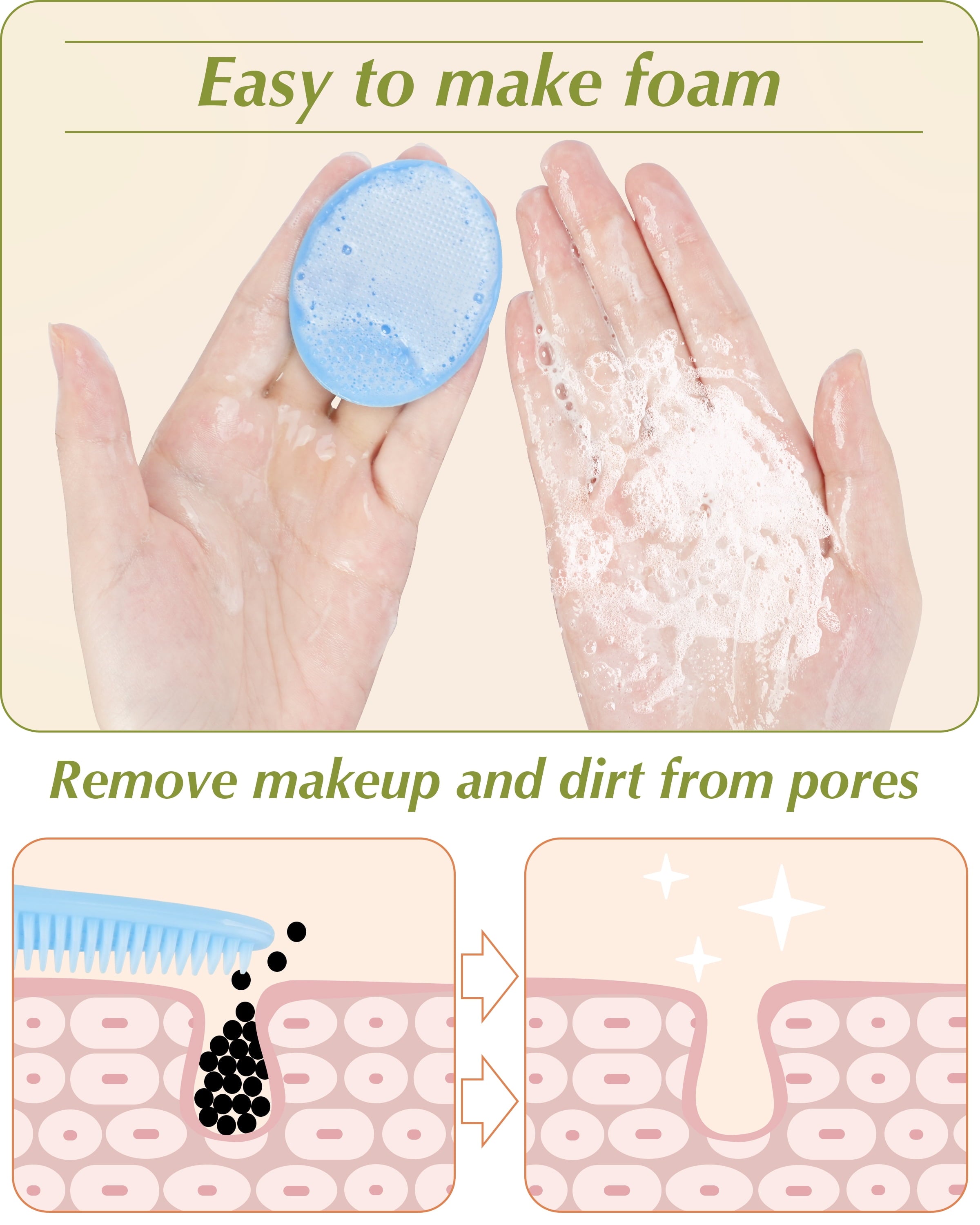 Face Scrubber, 10 PCS Baby Bath Brush, Soft Silicone Facial Cleansing Brush Face Exfoliator, Silicone Scrubbers Exfoliator Brush - Image 3