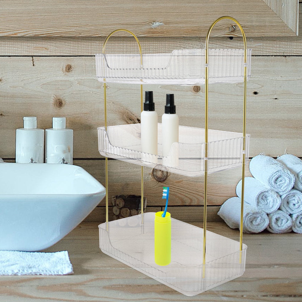 3-Tier Bathroom Counter Organizer, Tool-Free Installation Makeup Skincare Shelf Perfume Stand for Bathroom Vanity Dresser Organizers and Sto - Image 2