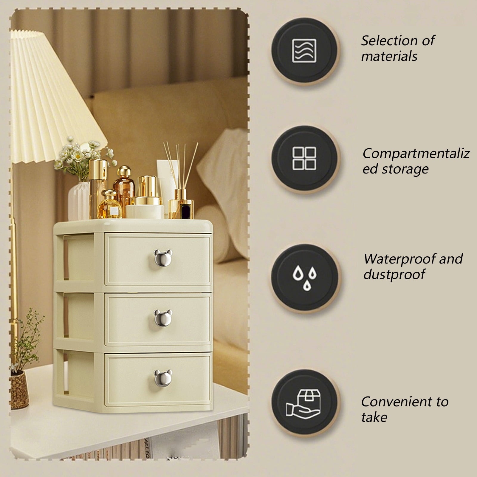 Makeup Organizer Skincares Cosmetic Organizer Vanity Organizer Dresser Bathroom Counter Organizer Drawer Storage Box ... - Image 5