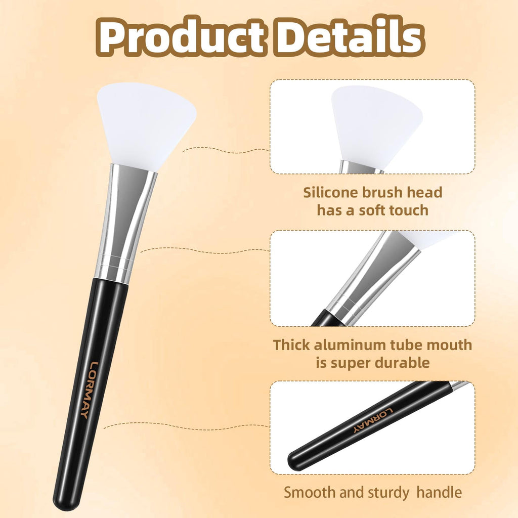 LORMAY 2 Pcs Silicone Face Mask Brush Applicator for Facial Mud, Clay Mask, DIY, Modeling Mask, Body Lotion, and BB CC Cream - Image 6
