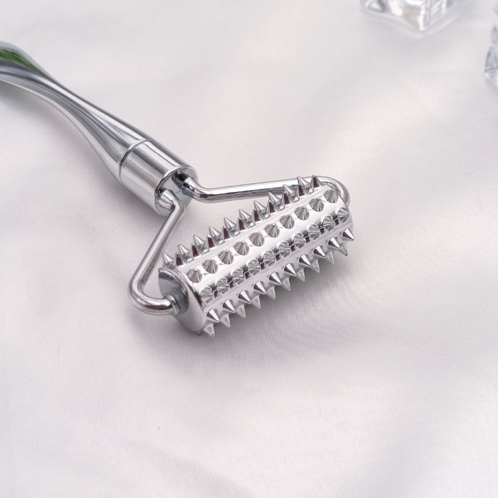 Silver Silver Tone Metal Micro Needle Derma Roller Massage Tool For Face Neck Hand Body Acupuncture Skin Therapy - Image 5
