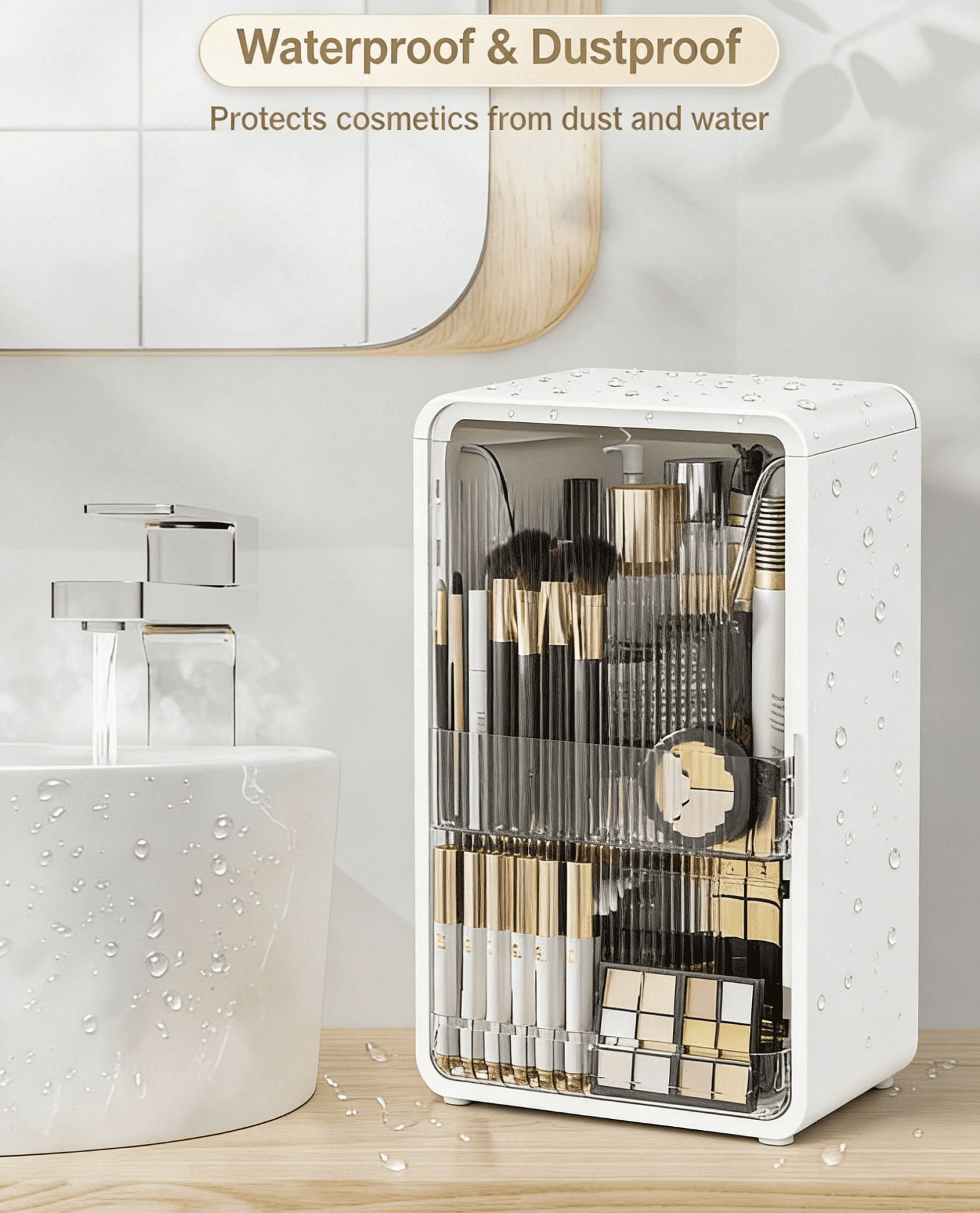 Makeup Organizer,Large Capacity Skincare Organizer for Vanity, Cosmetic Organizer with Non-Slip Feet and Transparent ... - Image 4