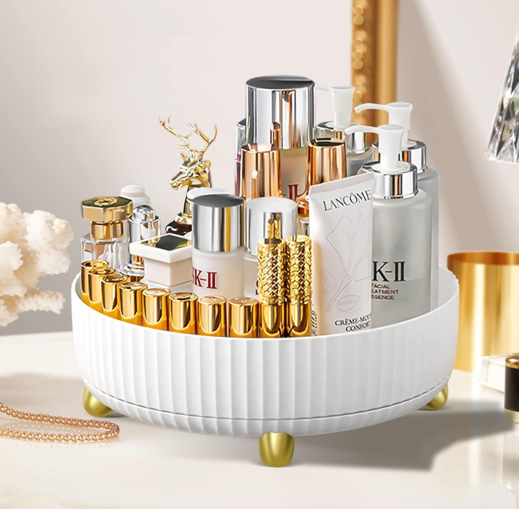 360 Rotating Storage Tray, 11.02 inches in Diameter, Cosmetics and Perfume Organizer, Desktop Storage Tray, Bathroom and Skincare Storage Tr