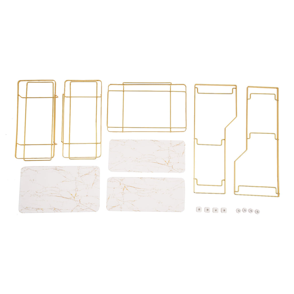 Bathroom Countertop Organizer, Gold Bathroom Vanity Counter Organizer with Small Storage Basket for Skincare Makeup P... - Image 3