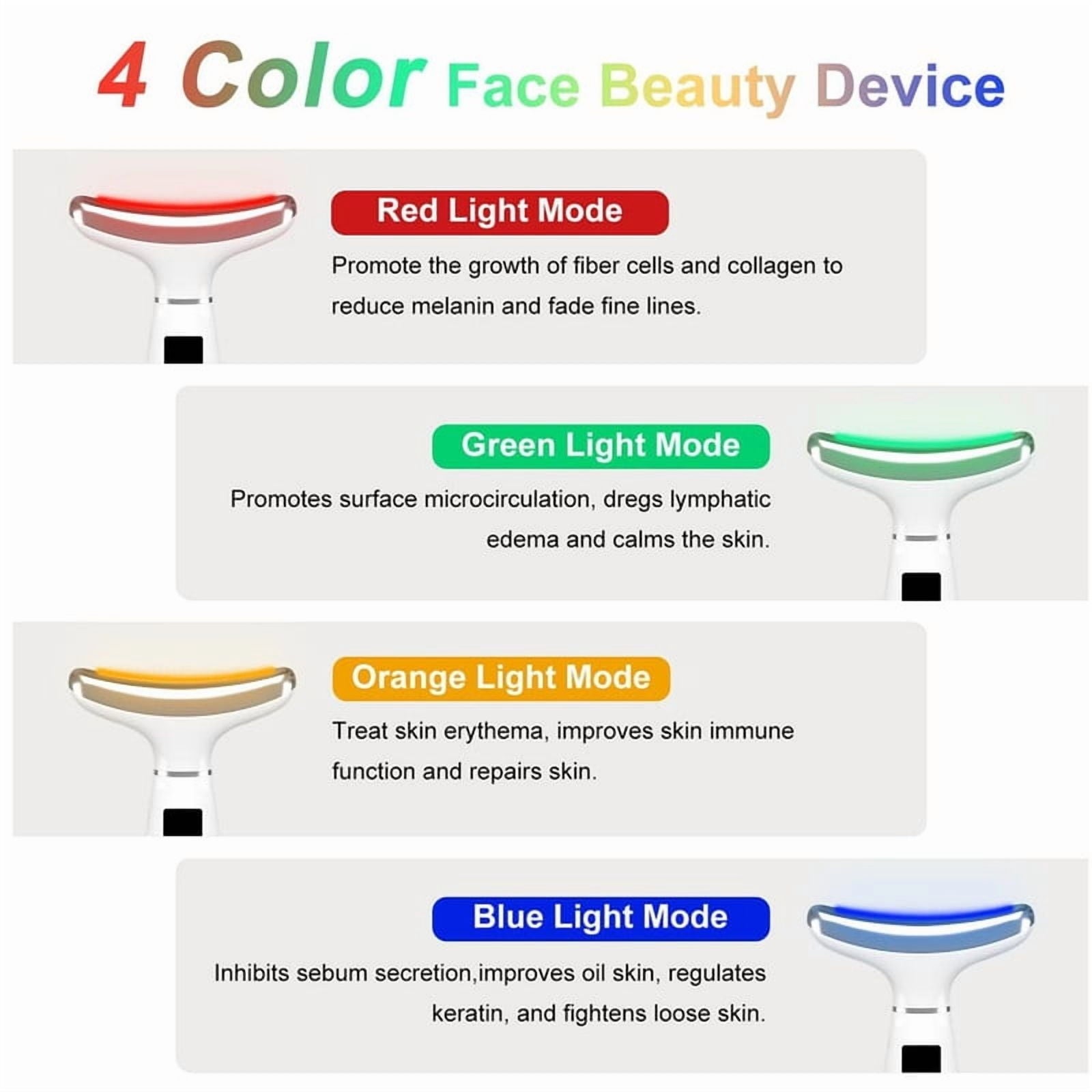 Facial Neck Beauty Device, Skin Care Massager, LED Light Therapy Face Sculpting Tool, Multifunctional Rollers for Women - Image 5