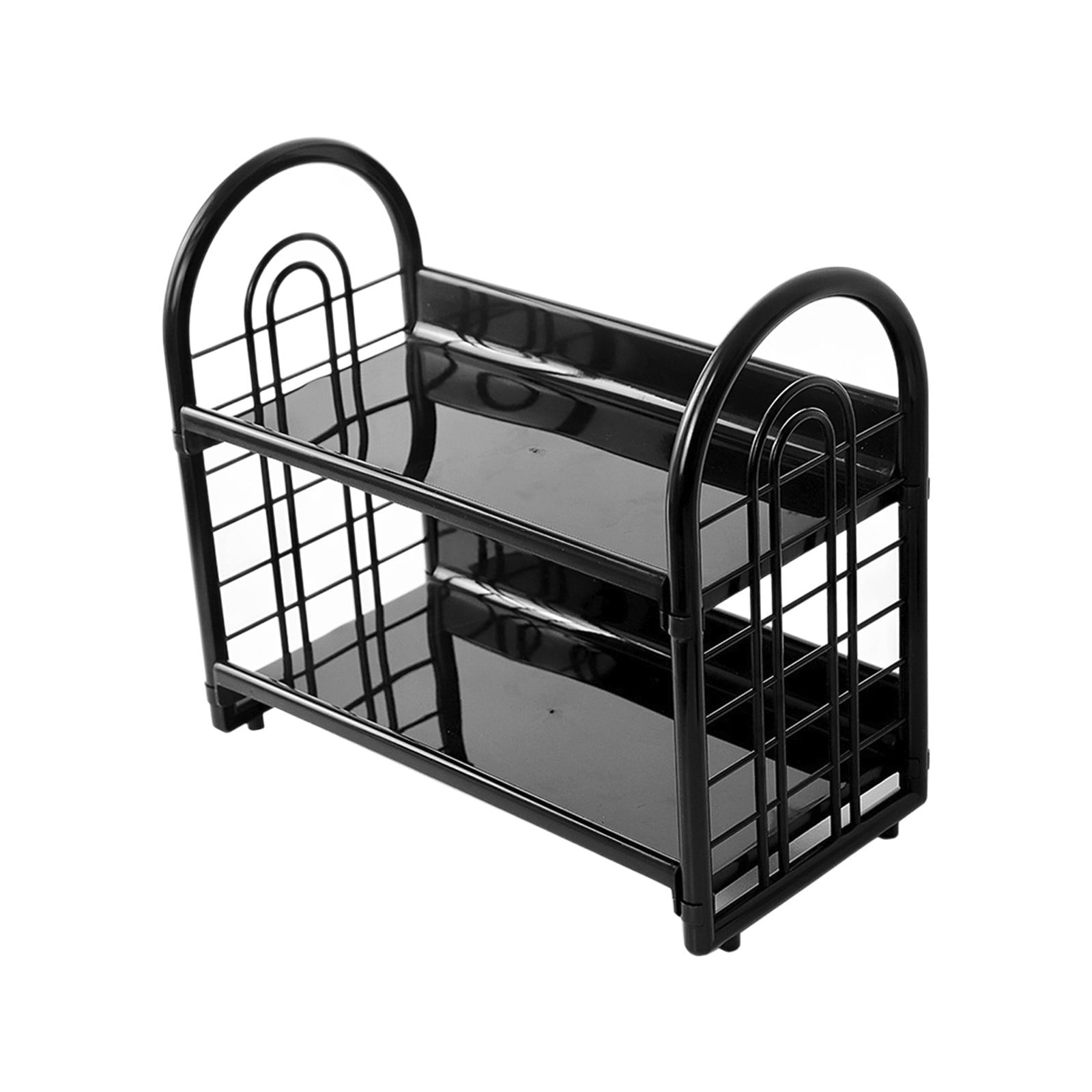 Qiweii Desktop Rack Cosmetic Stationery Storage Holder,2-Tier Multifunctional Plastic Shelf Makeup Organizer for Skincare Office Kitchen Bed - Image 2