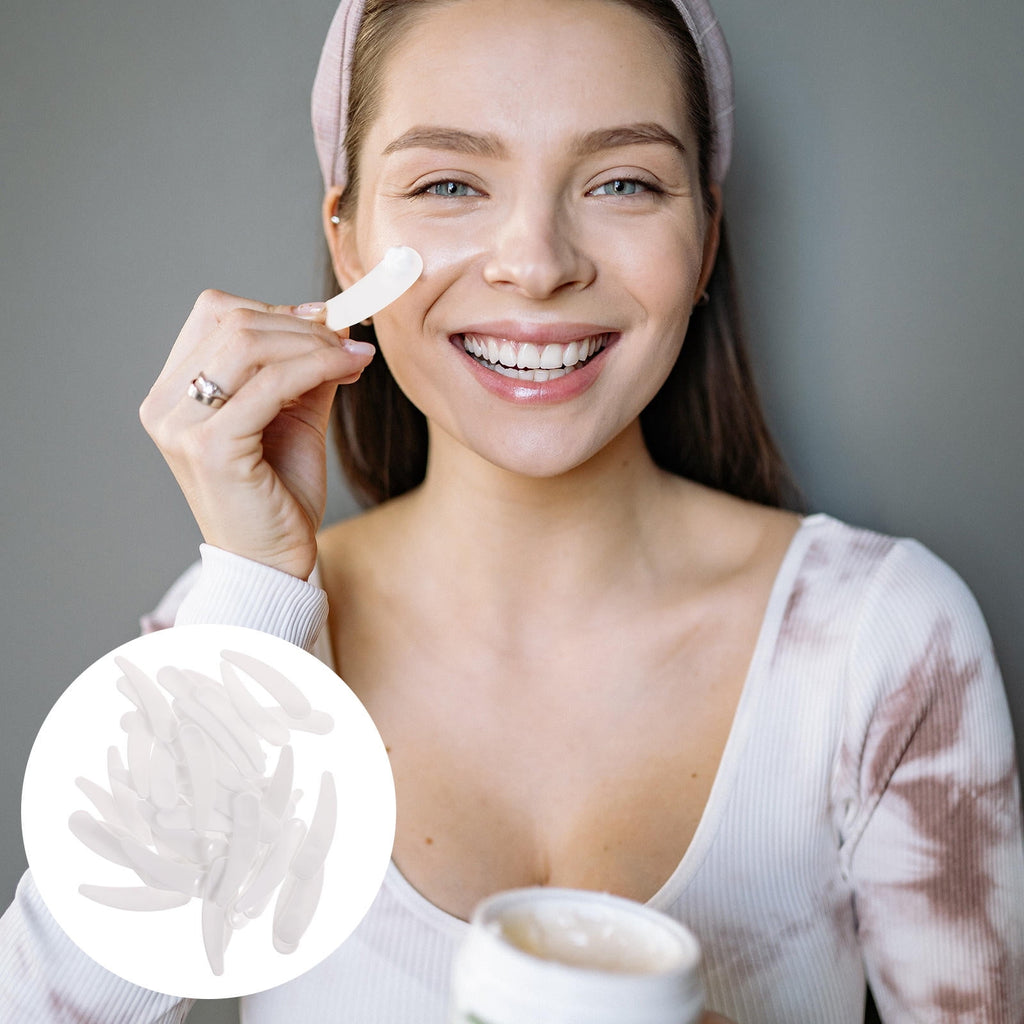 Reusable Makeup Spoon and Facial for Face Use Durable Plastic Beauty Tool White 50Pcs - Image 4