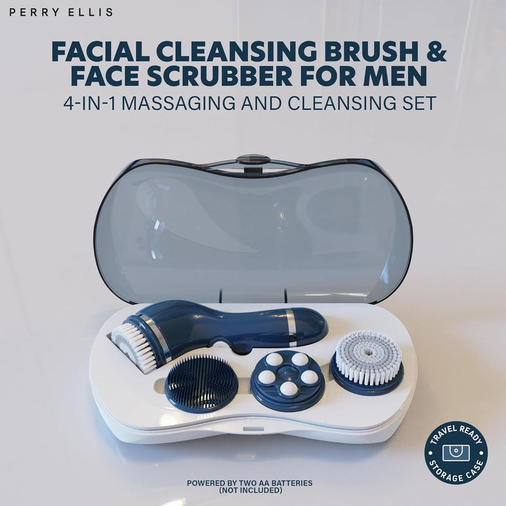 4-in-1 Cordless Facial Cleansing Brush & Facial Massager for Men | Face Brushes for Cleansing and Exfoliating | Face ... - Image 2