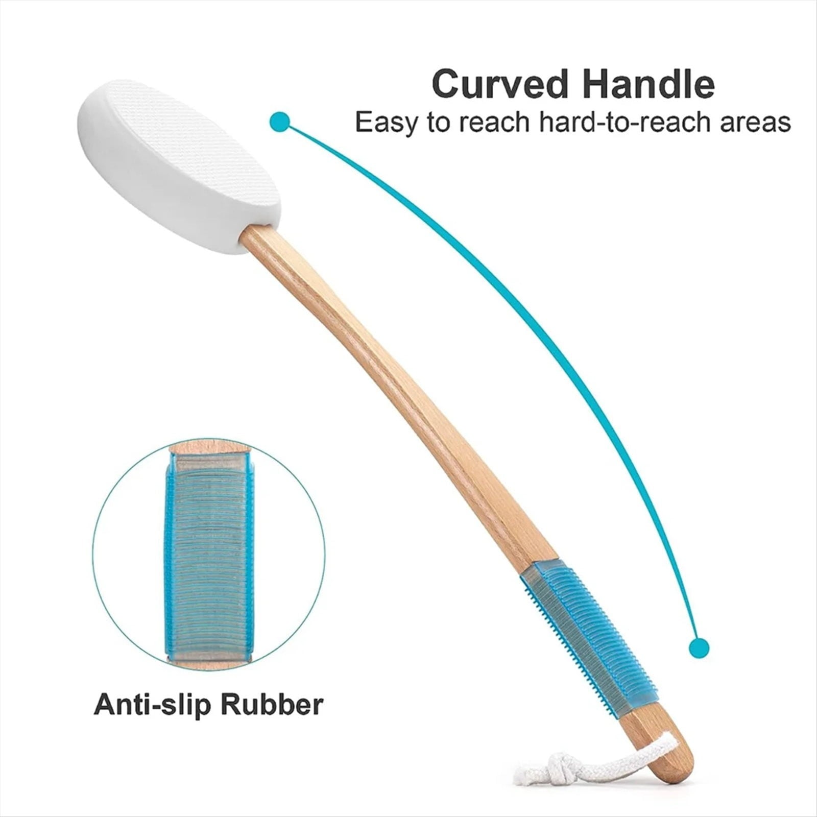 BinKFF Back Lotion Applicator with 3 Replaceable Pads, Lotion Applicator for Back Self Elderly, Women, Applicator for Cream with 17.5" Curve - Image 5