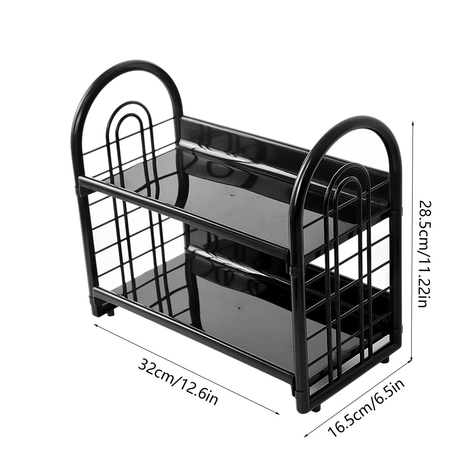 Qiweii Desktop Rack Cosmetic Stationery Storage Holder,2-Tier Multifunctional Plastic Shelf Makeup Organizer for Skincare Office Kitchen Bed - Image 3