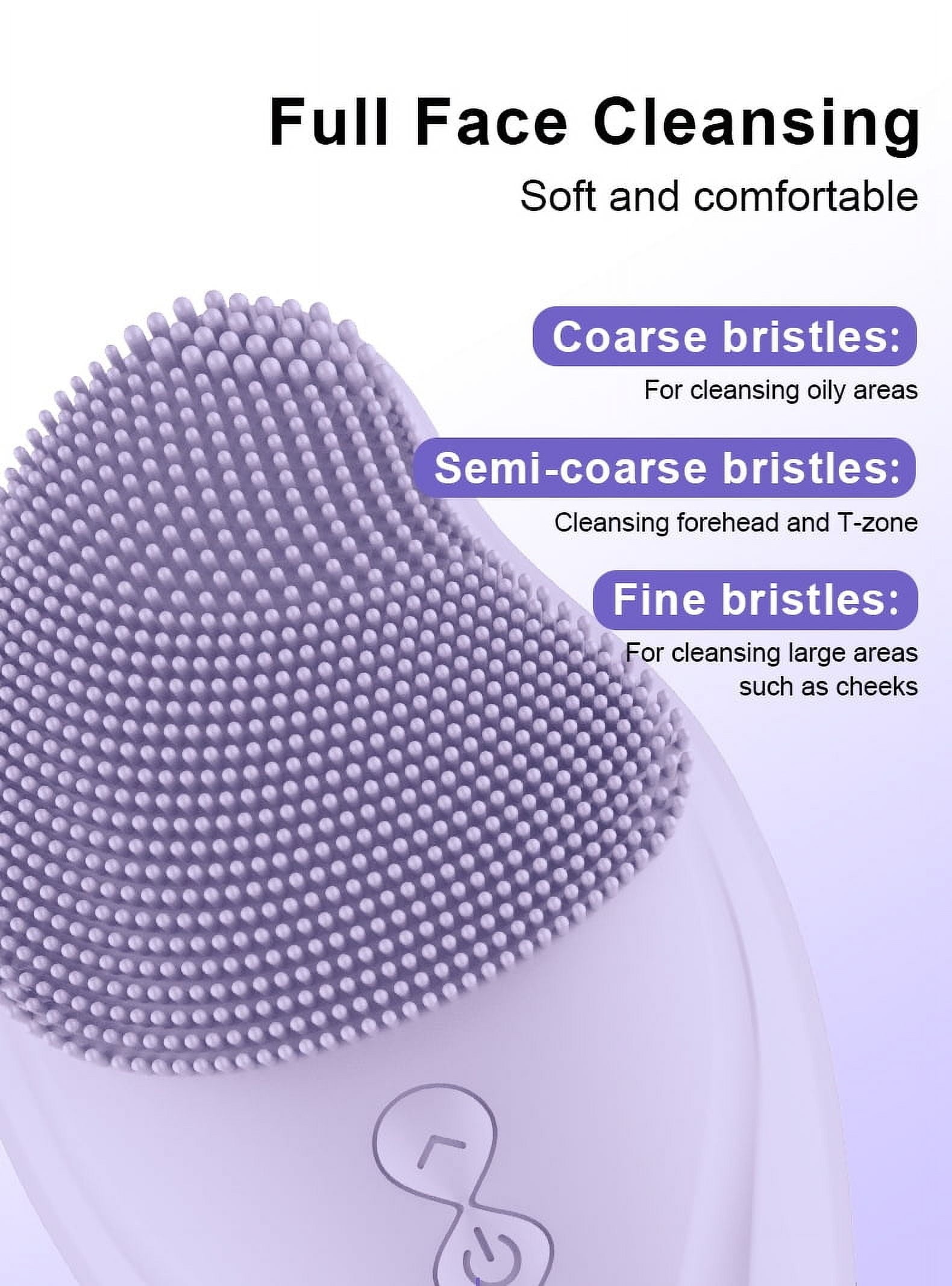 Facial Cleansing Brush with Ultra Soft Silicone, Waterproof Sonic Vibrating Face Brush for Deep Cleansing, Gentle Massaging - Image 2