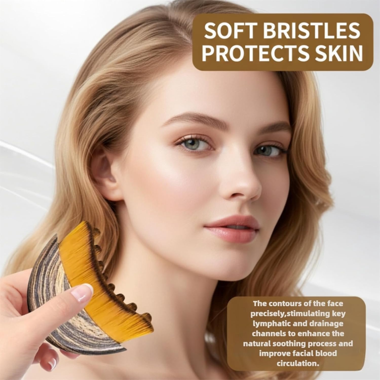 Lymphatic Contour Brush Improves Glow for Sculpting Anti-Puffiness, Detox & Lift(1 Pcs Lymphatic Drainage Brush) - Image 2